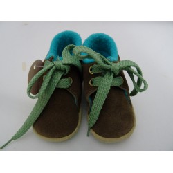 Scarpe da neonato beige e verde